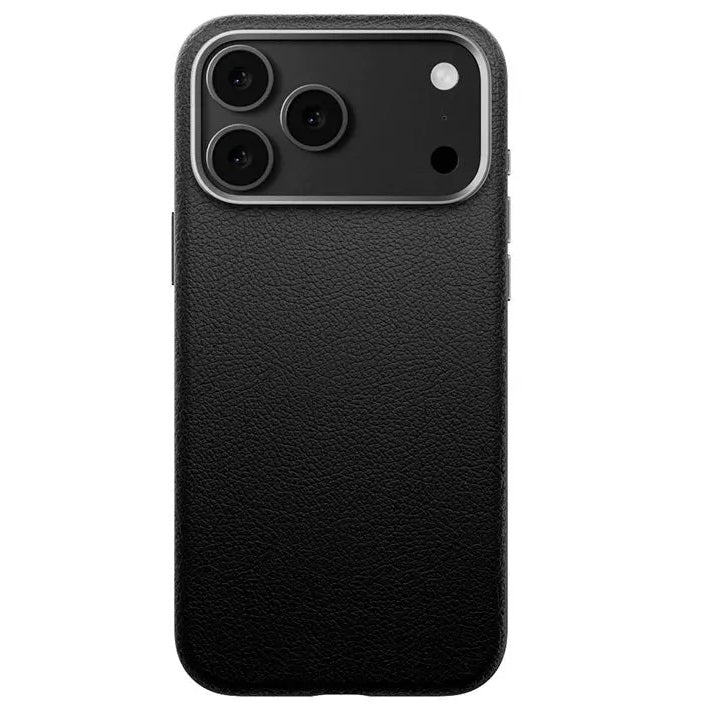 iPhone 17 Pro Business Style Leather Case with Camera Control Button - Black